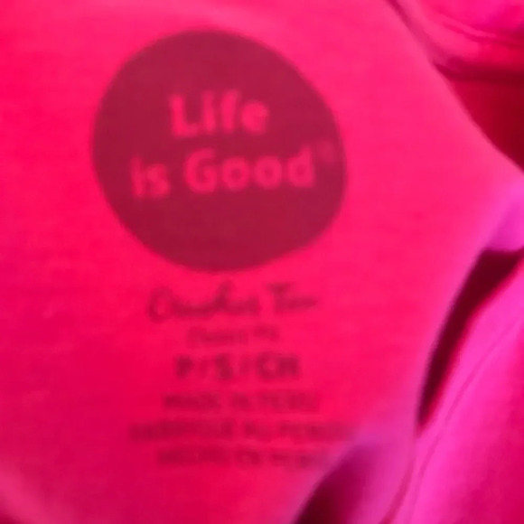 Life is Good Pink Crusher Tee‎ Size Small Myrtle Beach Barbie Pink Vacay Ocean S - Picture 6 of 7